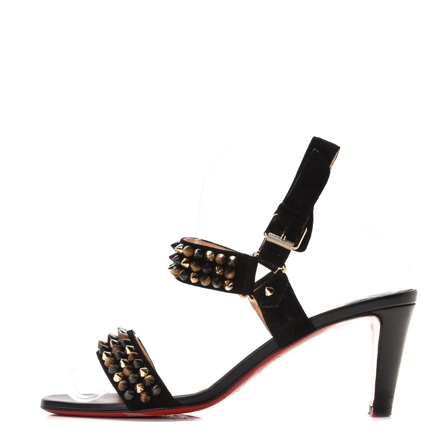 Christian Louboutin Veau Velours Bikee Bike 70 Sandals 37.5 Black 1 of 6
