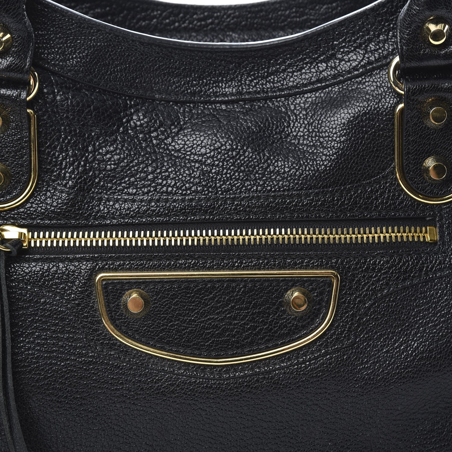 Balenciaga Chevre Gold Metallic Edge Hardware City Black 8 of 13