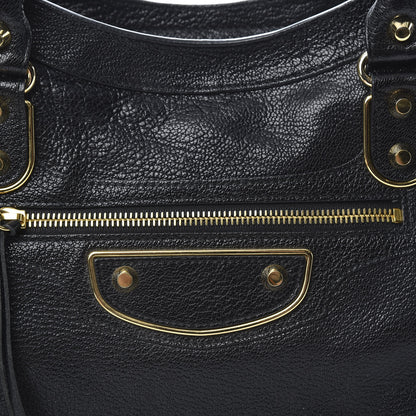 Balenciaga Chevre Gold Metallic Edge Hardware City Black 8 of 13