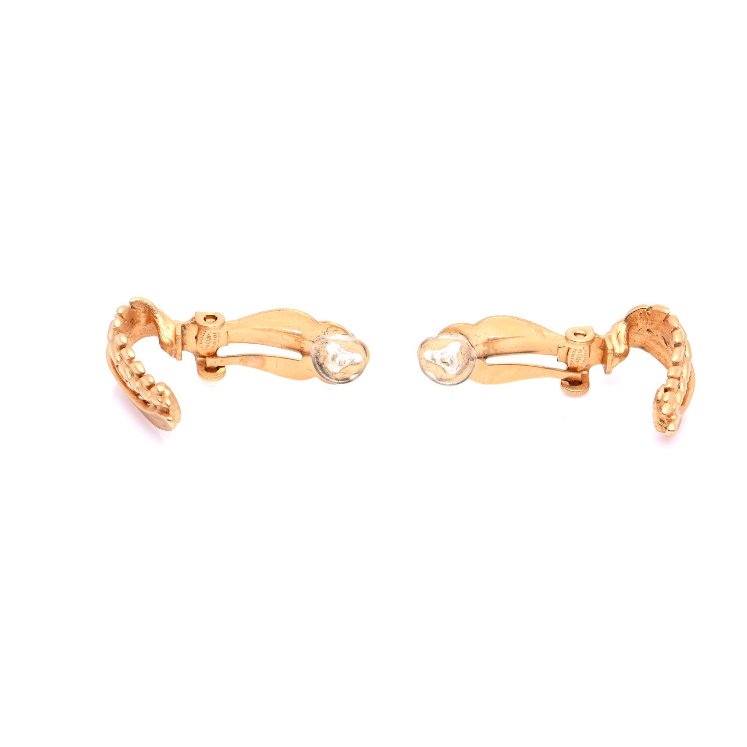 Chanel Metal Feather Clip On Earrings Gold 3 of 6