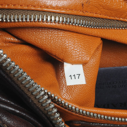 Prada Washed Buffalo Bauletto Moro 7 of 8