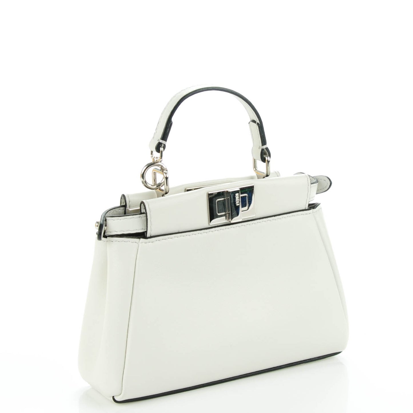Shiny Nappa Micro Peekaboo Iconic Satchel White