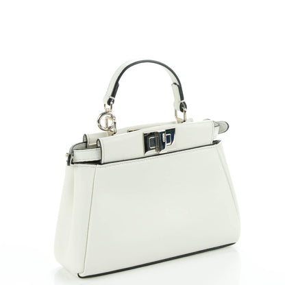 Fendi Shiny Nappa Micro Peekaboo Iconic Satchel White 4 of 8