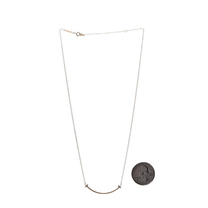 Tiffany 18K Yellow Gold Small T Smile Pendant Necklace 3 of 5