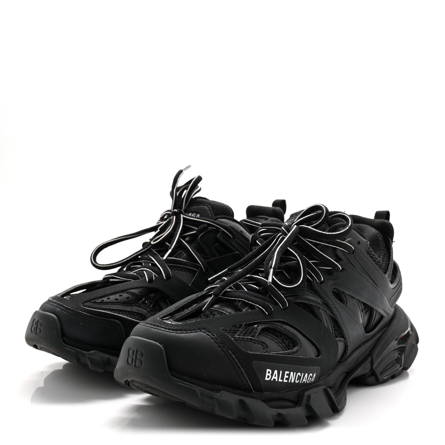 Balenciaga Mesh Nubuck Effect Fabric LED Womens Track Sneakers 37 Black 4 of 10