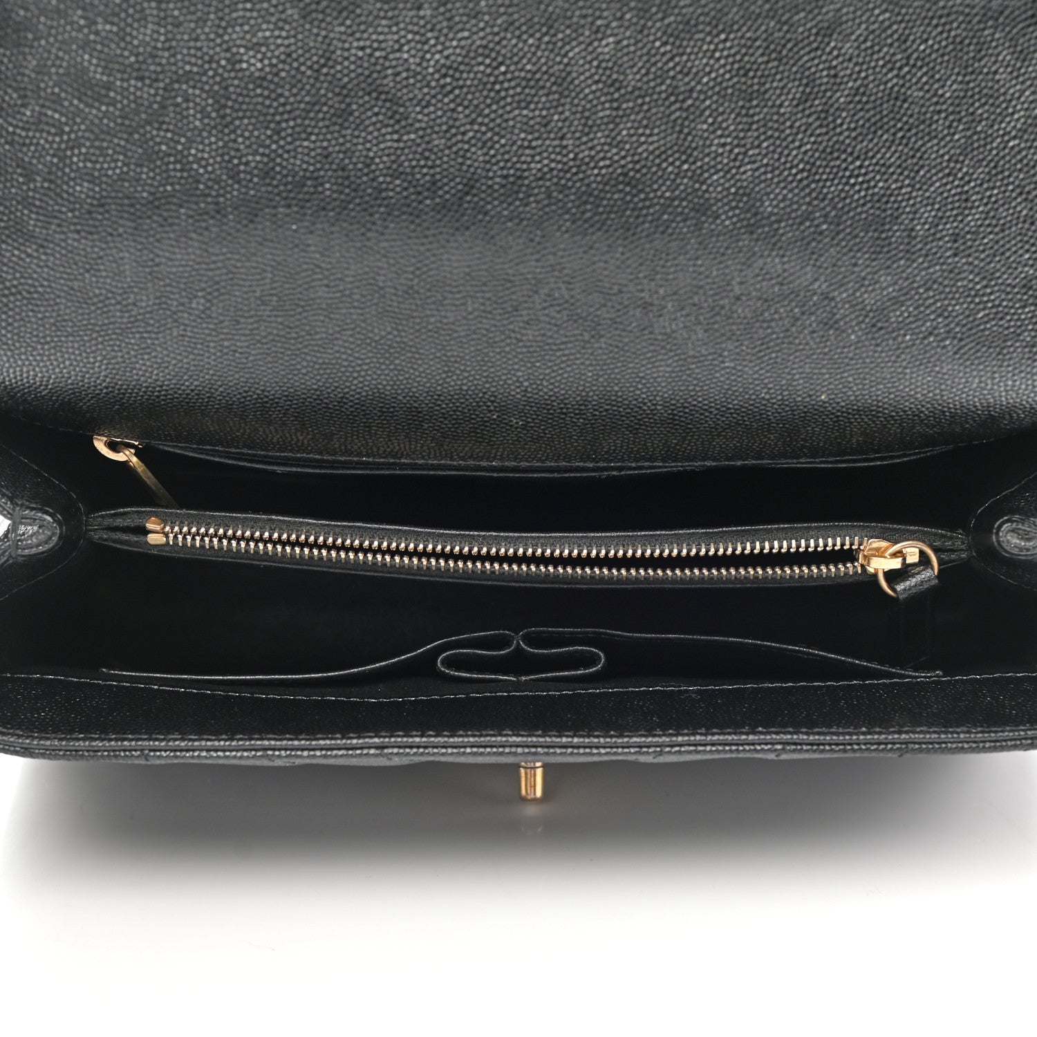 Chanel Caviar Chevron Quilted Small Coco Handle Flap Black 5 of 10