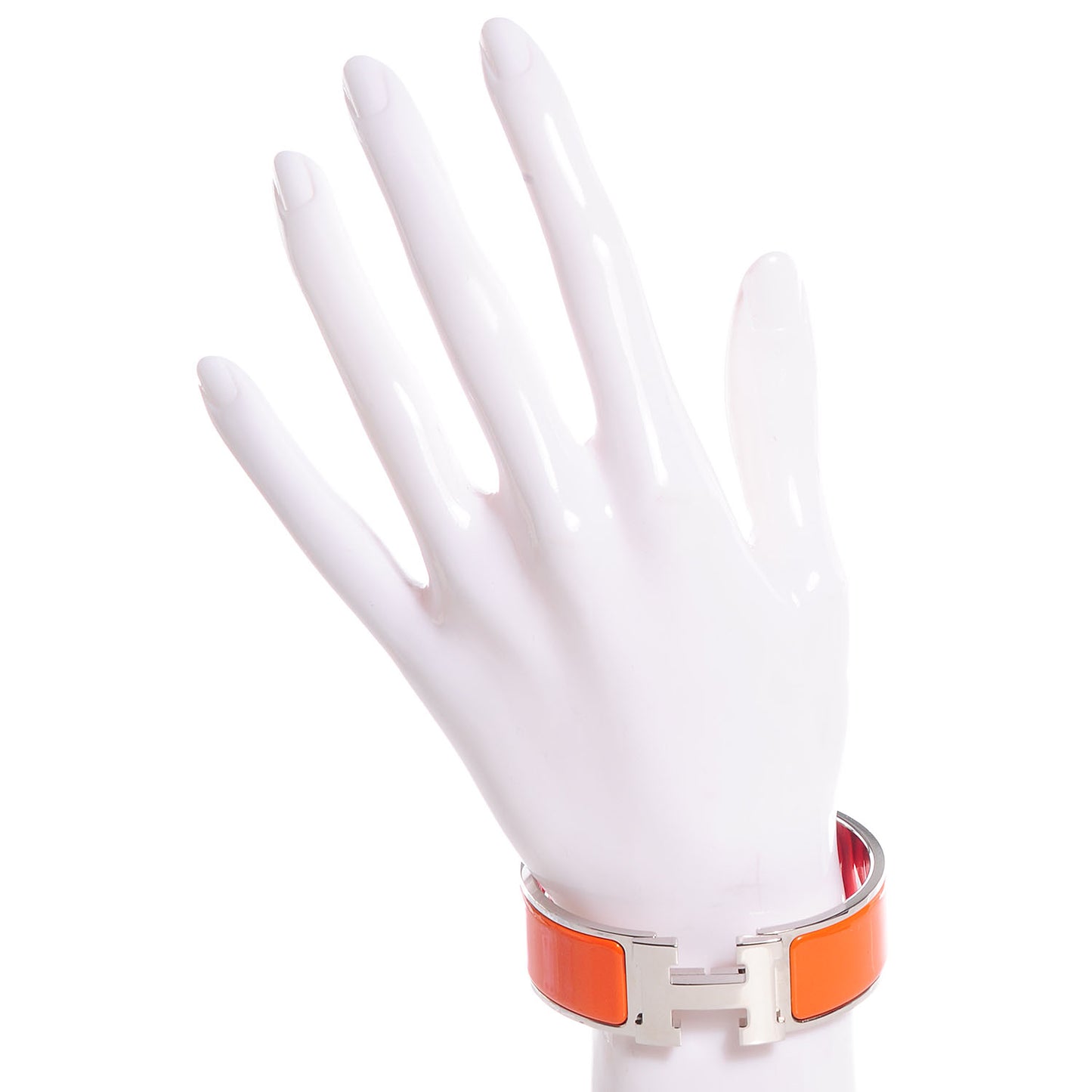 Enamel Wide Clic Clac H Bracelet GM Orange
