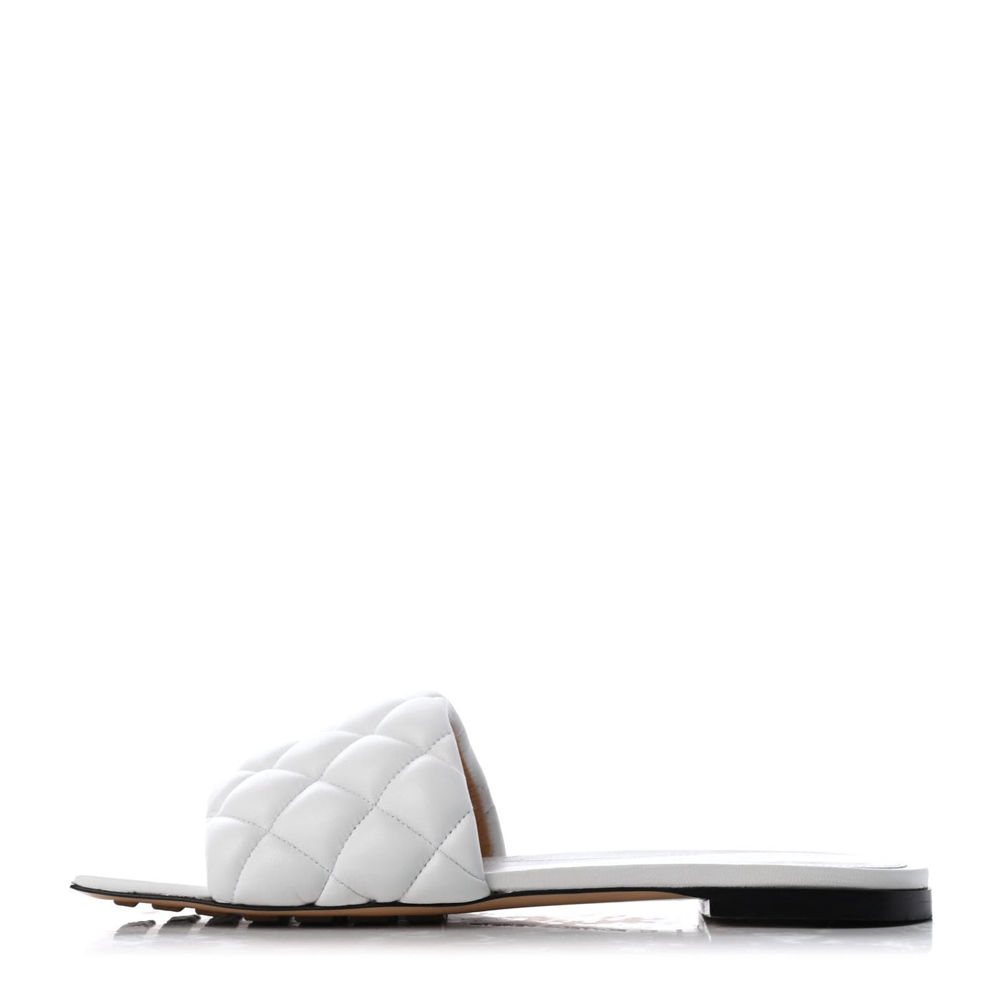 Nappa Matelasse Padded Flat Sandals 37 Optic White
