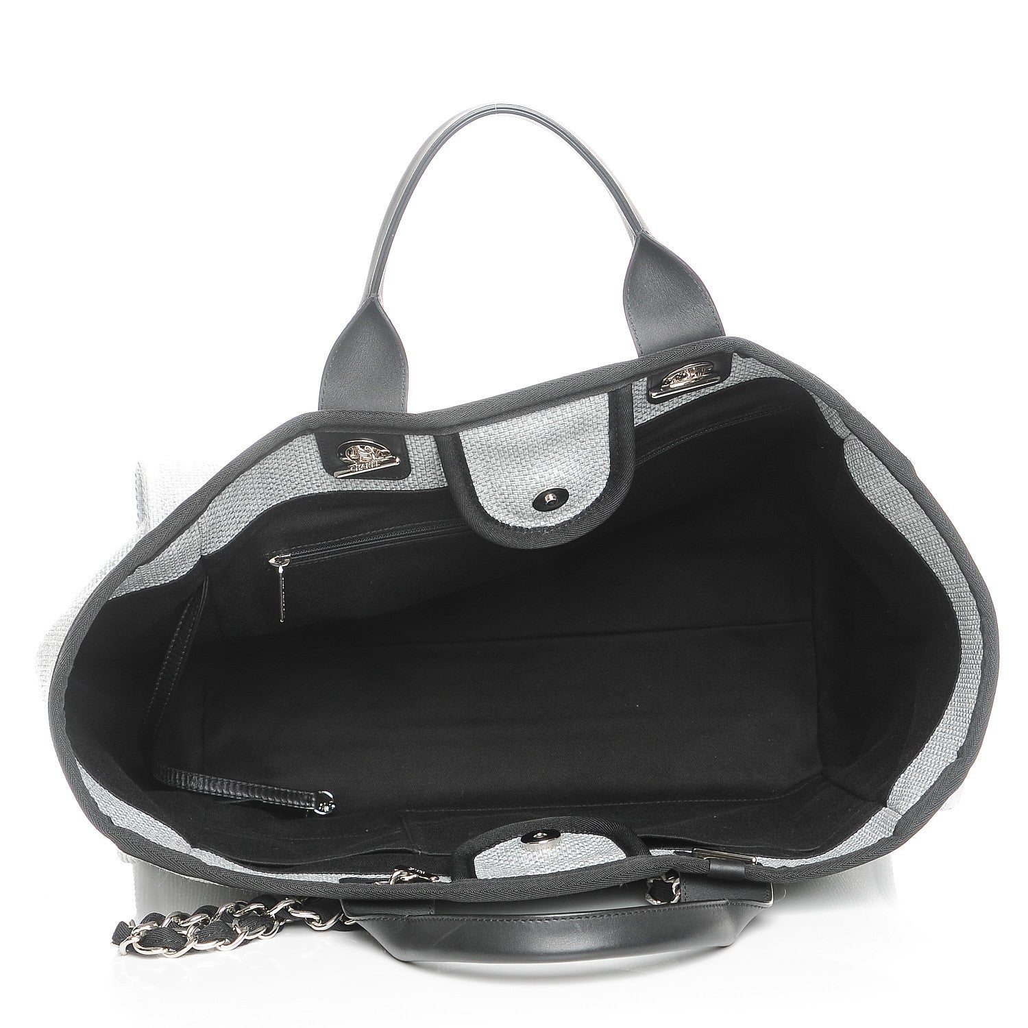 Chanel Canvas Large Deauville Tote Grey 6 of 8