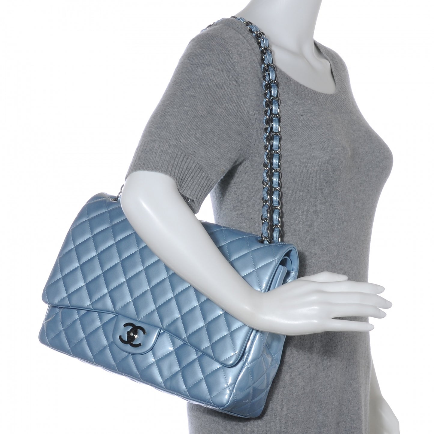 Patent Maxi Double Flap Light Blue