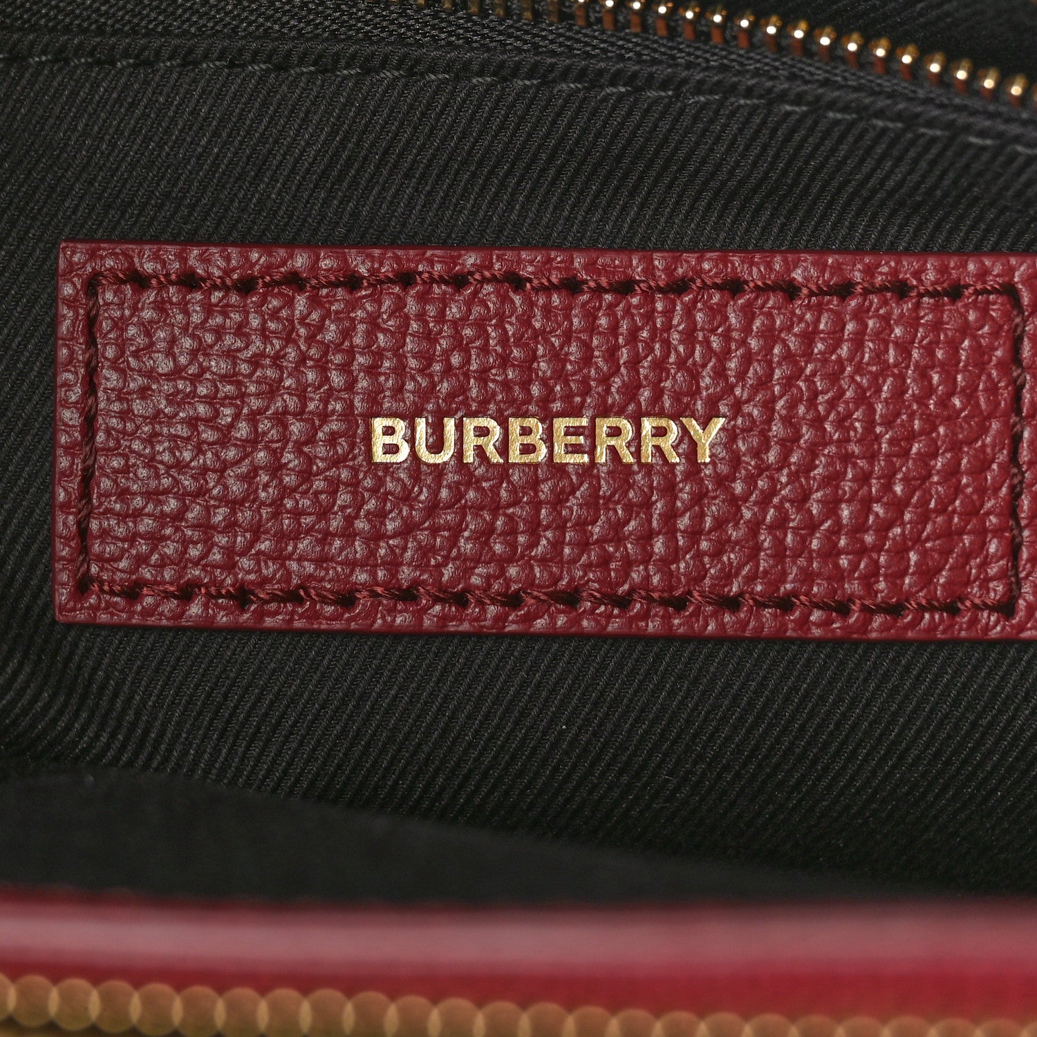 Burberry Derby Calfskin House Check Medium Banner Tote Crimson 6 of 8