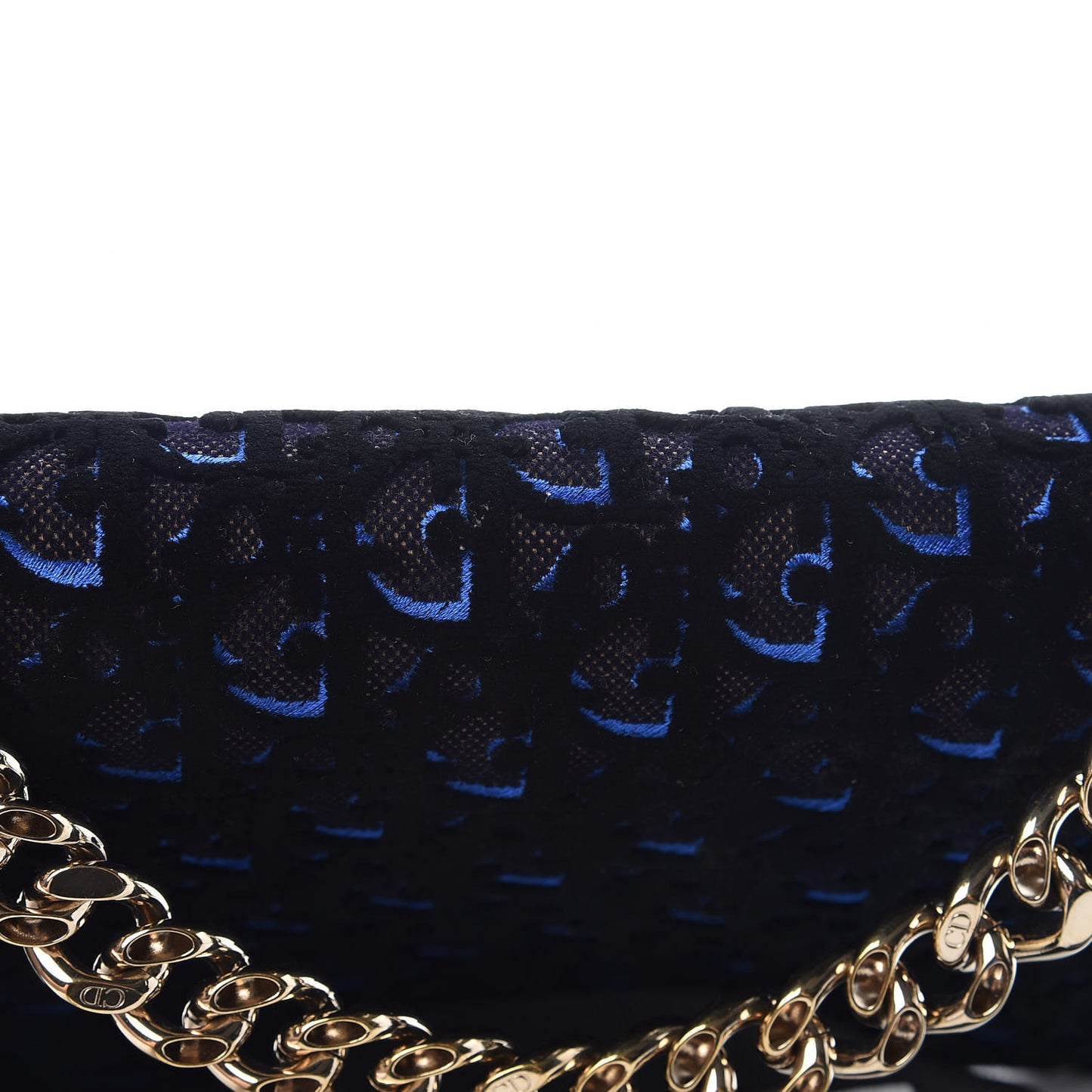 Velvet Monogram Diorama Satchel Plum Blue