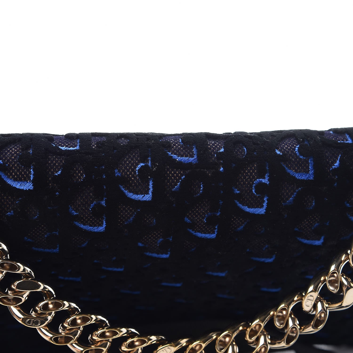 Christian Dior Velvet Monogram Diorama Satchel Plum Blue 14 of 16