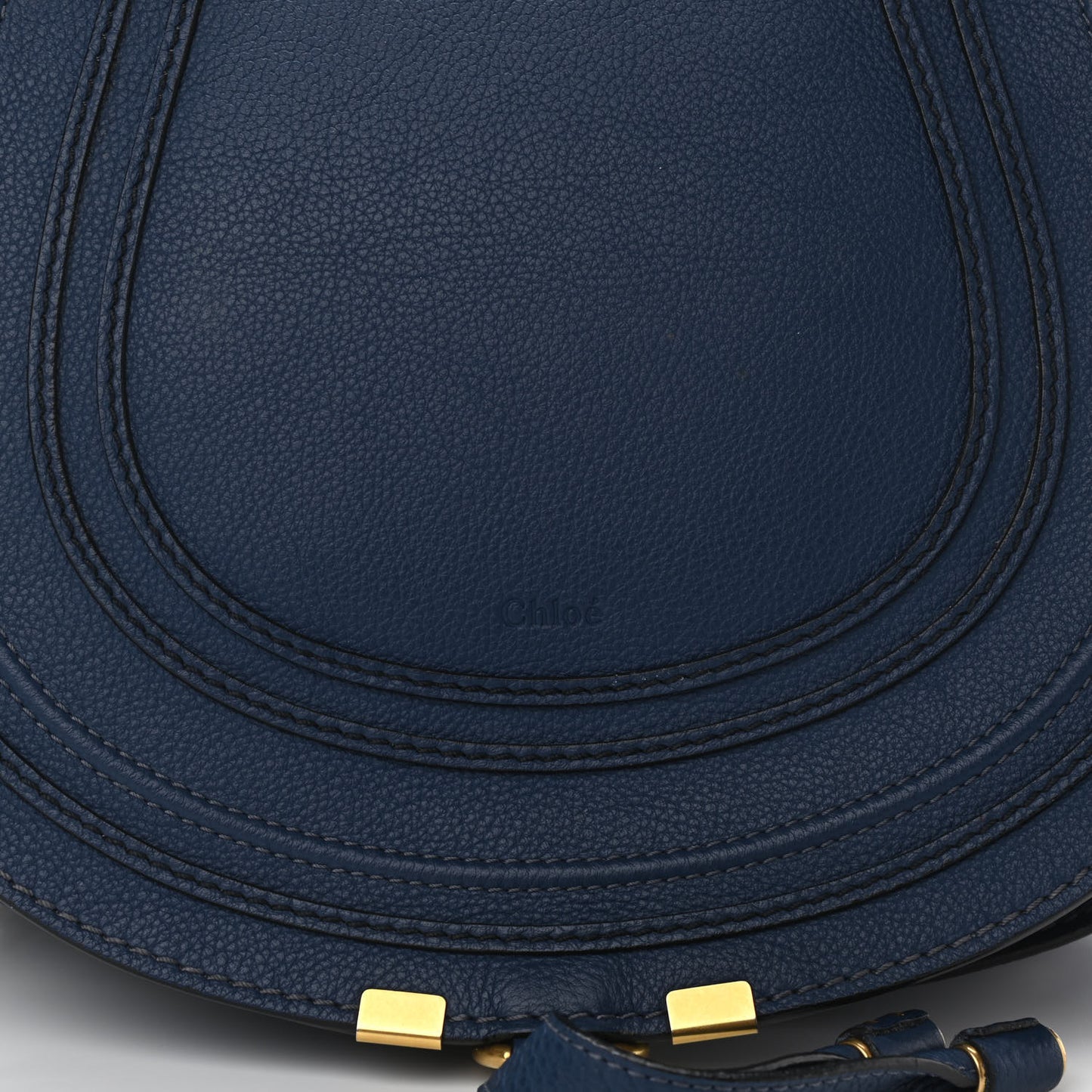 Calfskin Medium Marcie Round Crossbody Bag Royal Navy