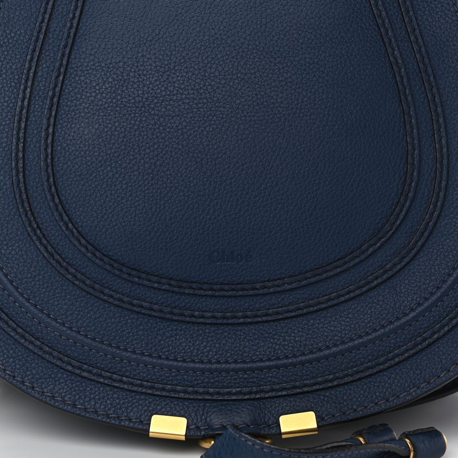 Chloe Calfskin Medium Marcie Round Crossbody Bag Royal Navy 7 of 9