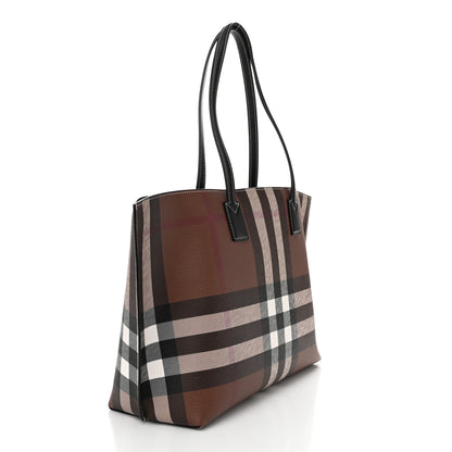 Burberry E-Canvas Check Medium Soft TB Tote Dark Birch Brown 2 of 10