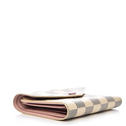 Louis Vuitton Damier Azur Victorine Wallet Rose Ballerine 4 of 7