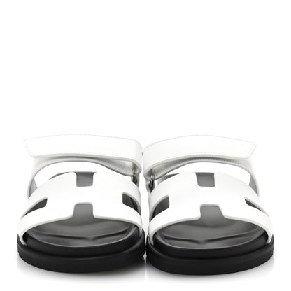 Hermes Calfskin Womens Chypre Sandals 35.5 White 3 of 10