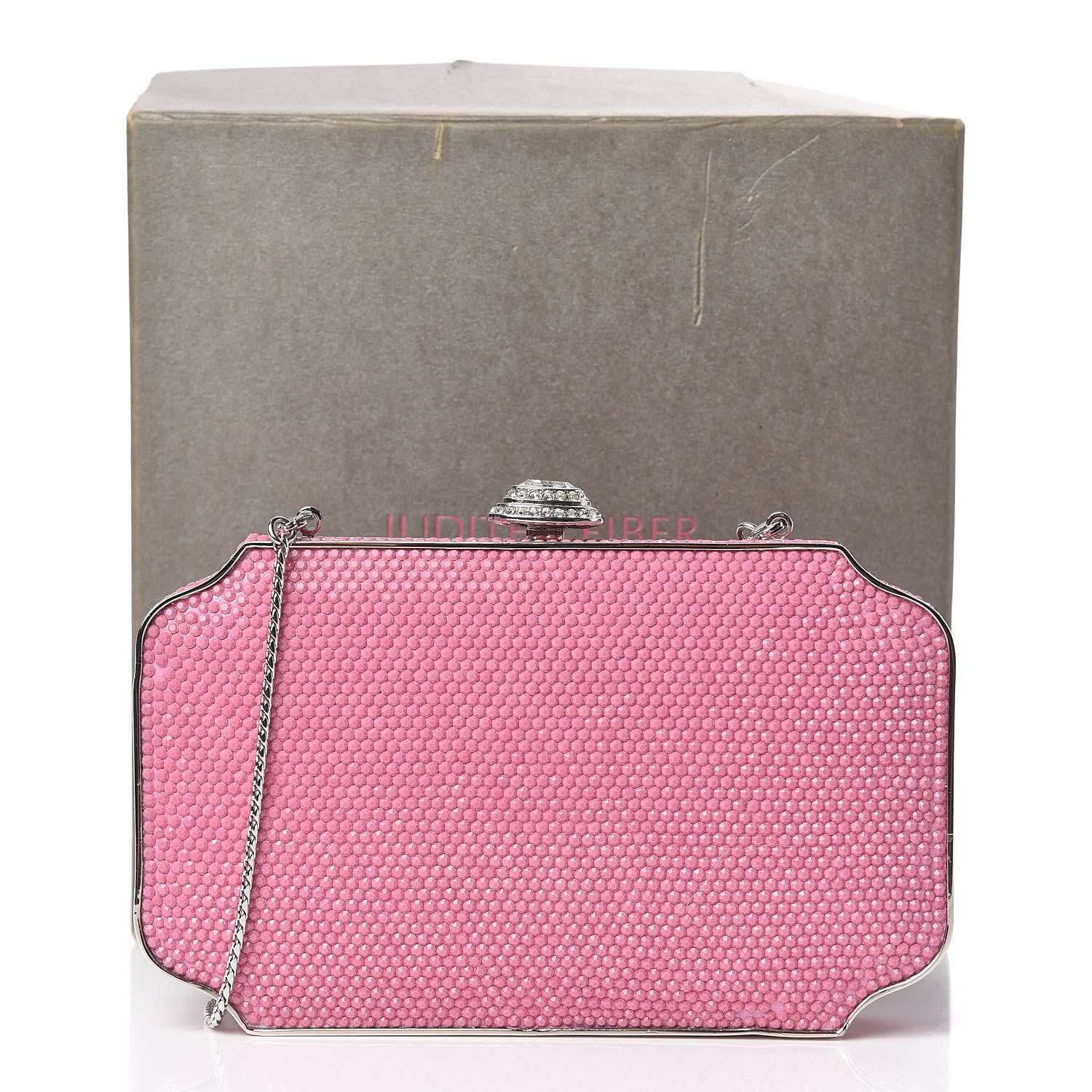 Judith Leiber Swarovski Crystal Minaudiere Clutch Pink 11 of 11