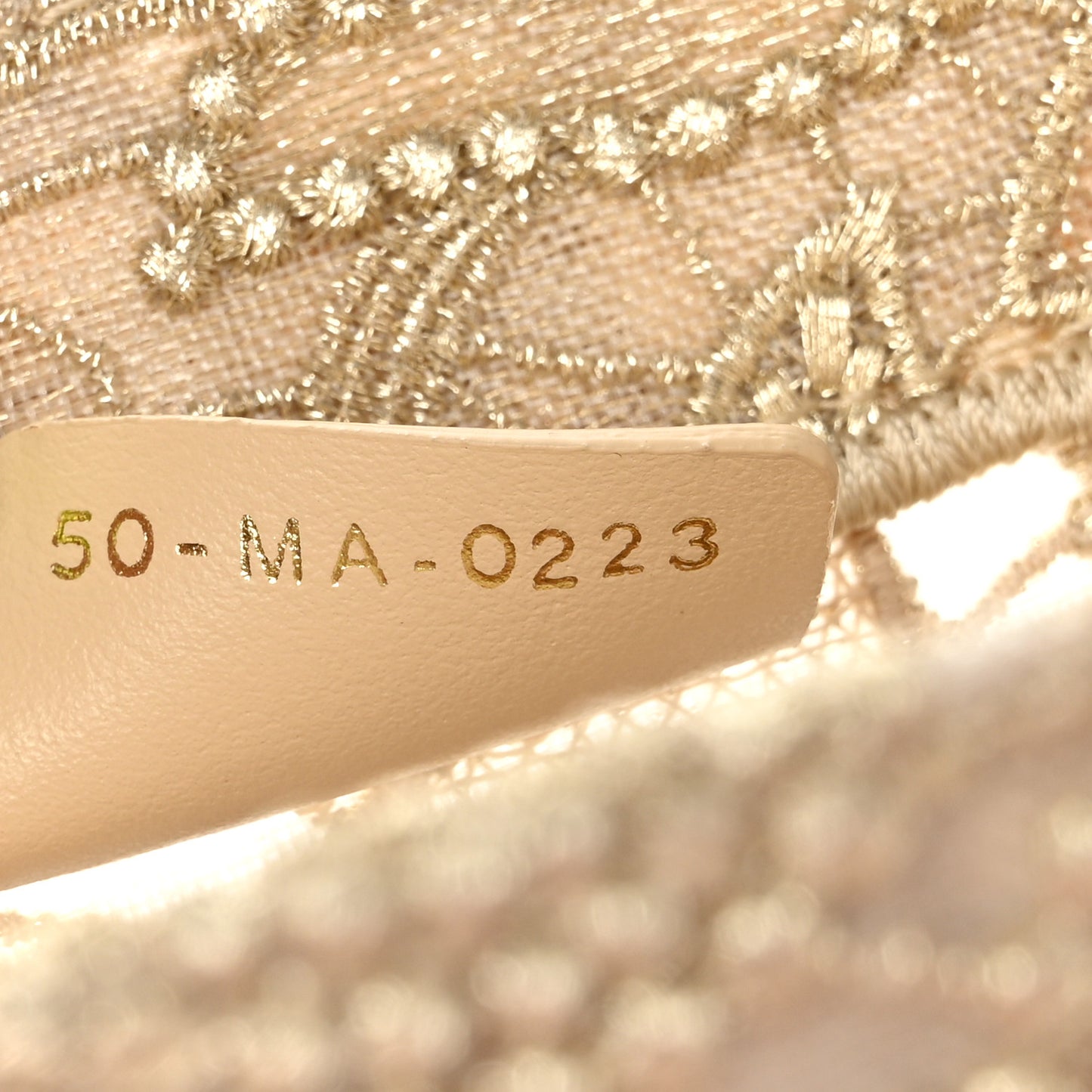 Transparent Metallic Embroidered Mesh Macrame Medium Book Tote Gold