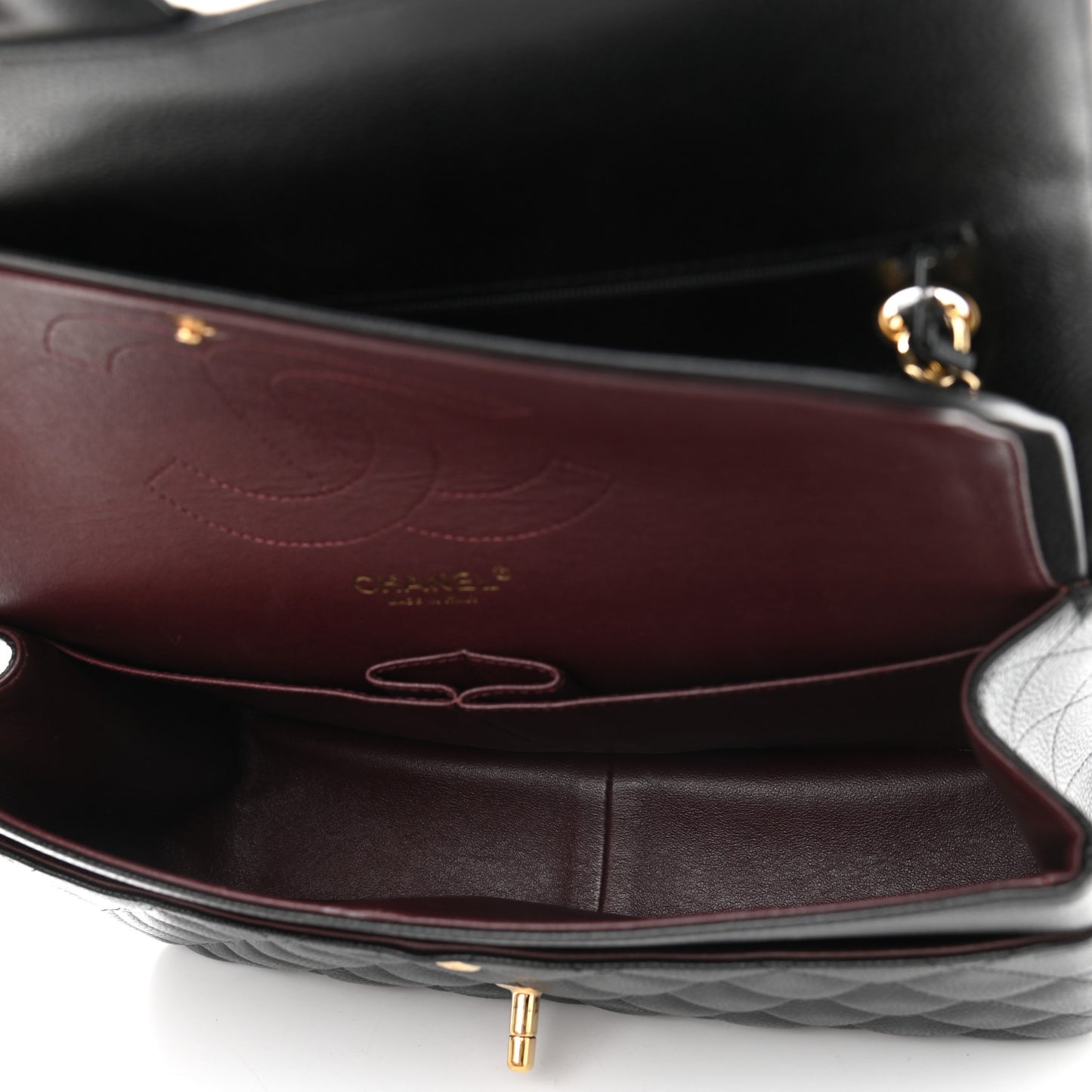 Caviar Quilted Jumbo Double Flap Black