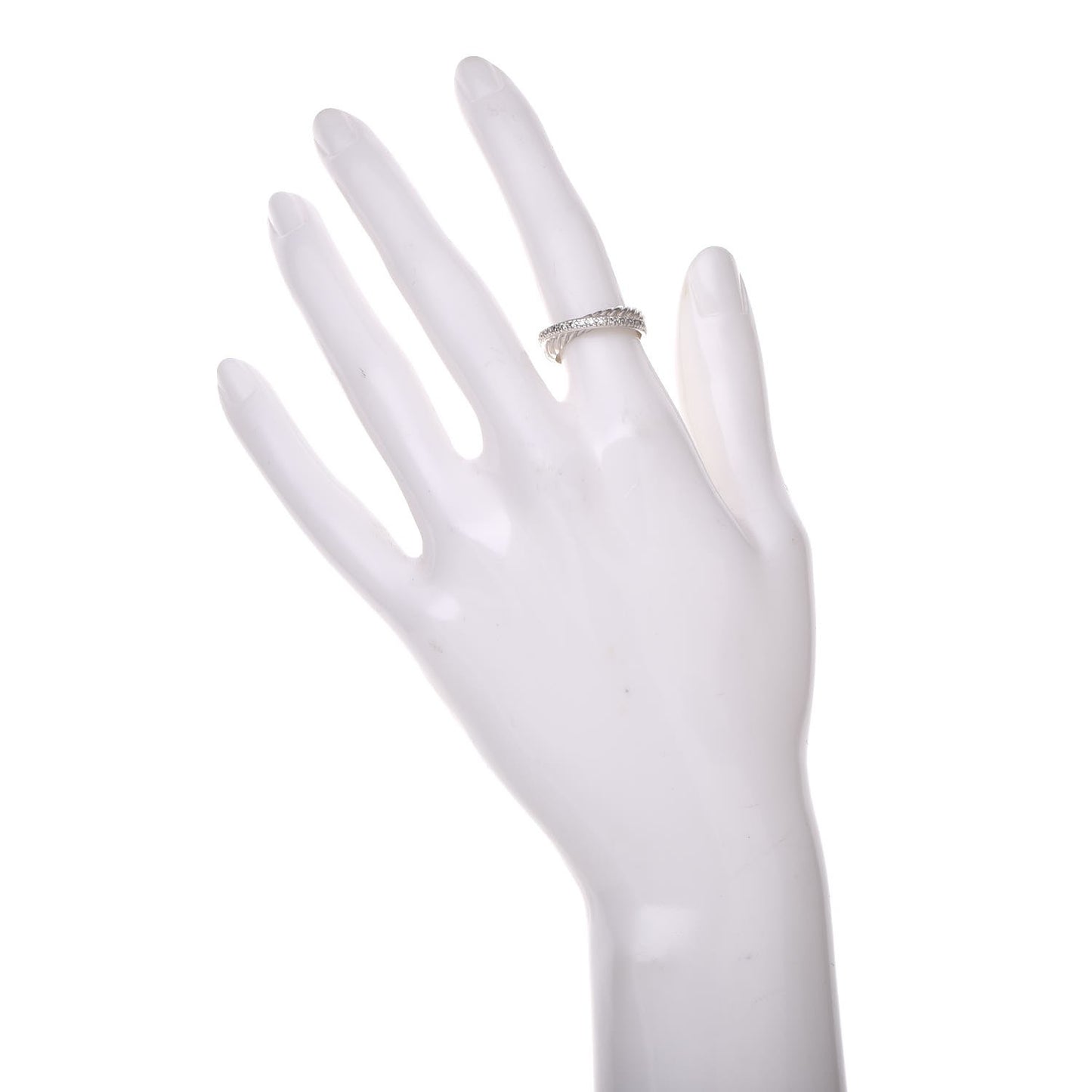 Sterling Silver Diamond 5mm Crossover Ring 48 4.5