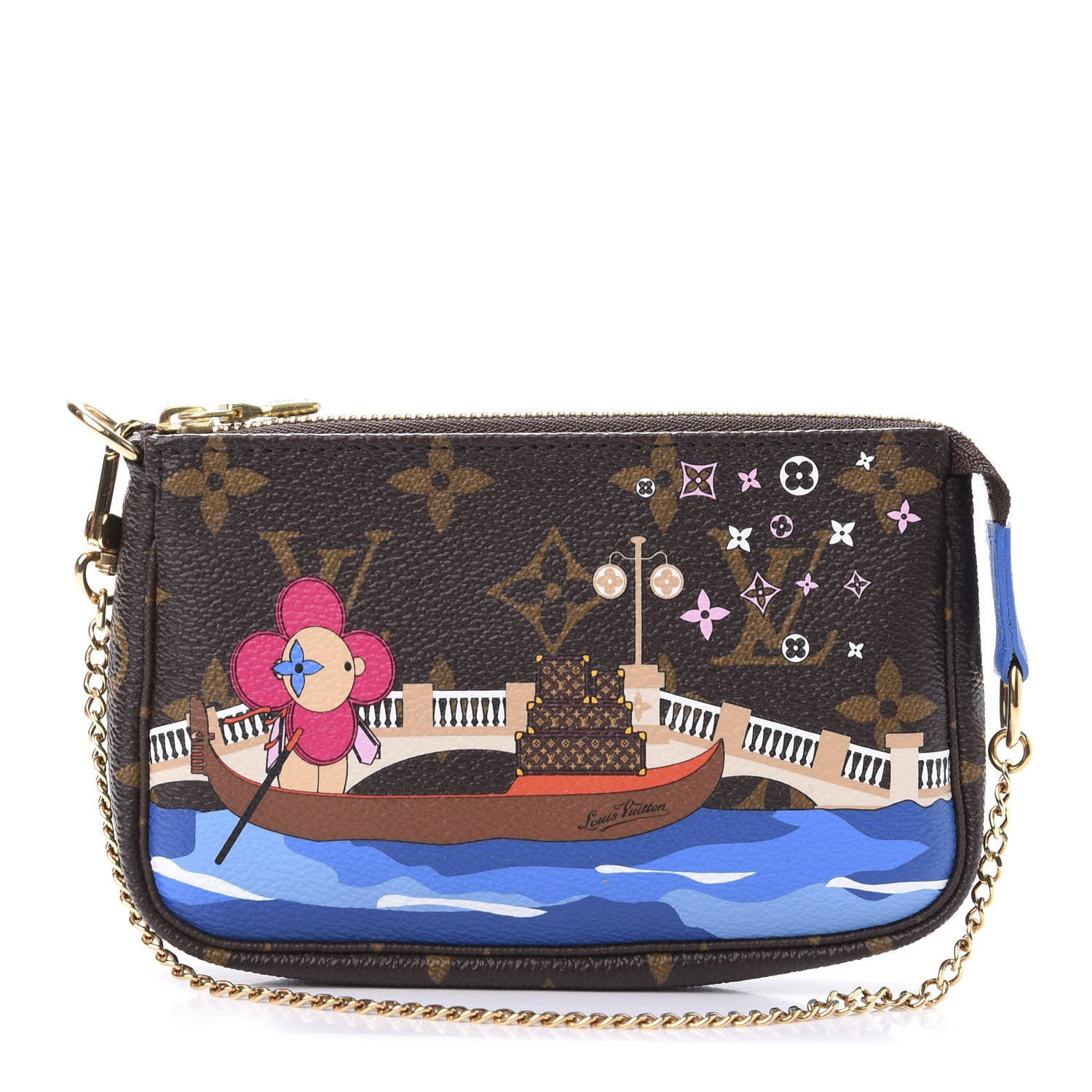 Louis Vuitton Monogram 2019 Christmas Animation Mini Venice Pochette Accessories Blue 1 of 10
