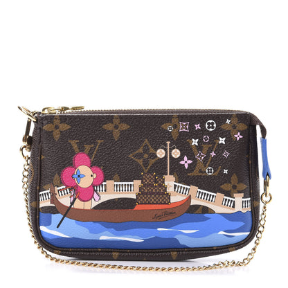 Louis Vuitton Monogram 2019 Christmas Animation Mini Venice Pochette Accessories Blue 1 of 10