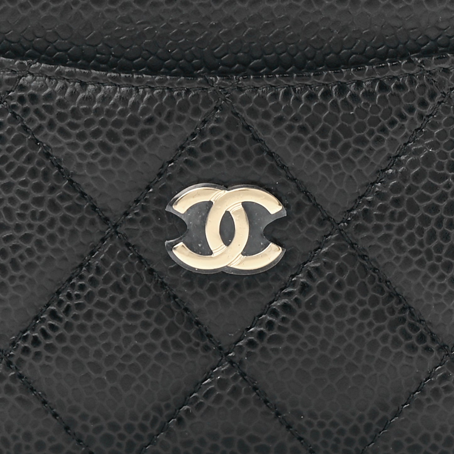 Caviar Quilted Card Holder Black