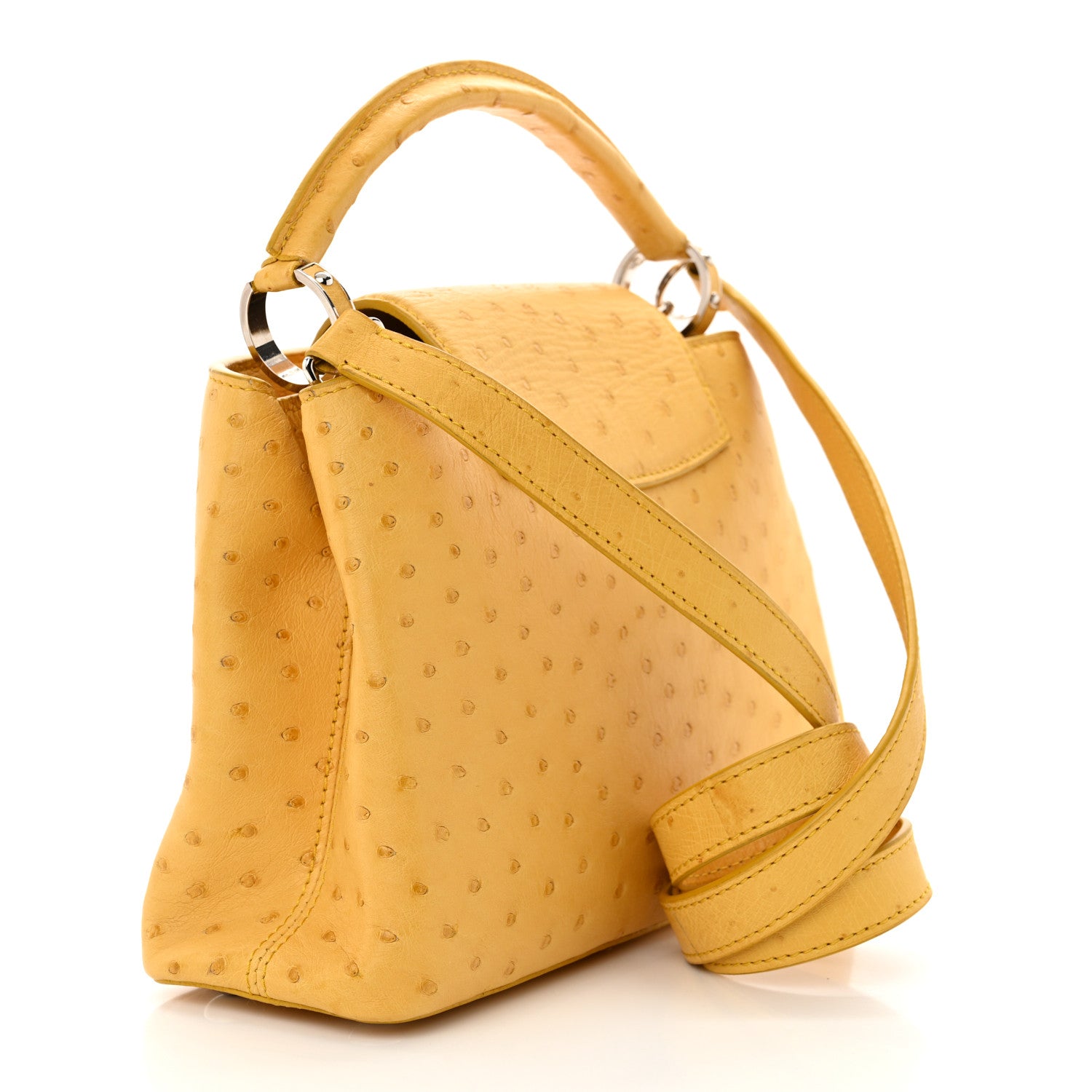 Louis Vuitton Ostrich Capucines BB Yellow 3 of 16