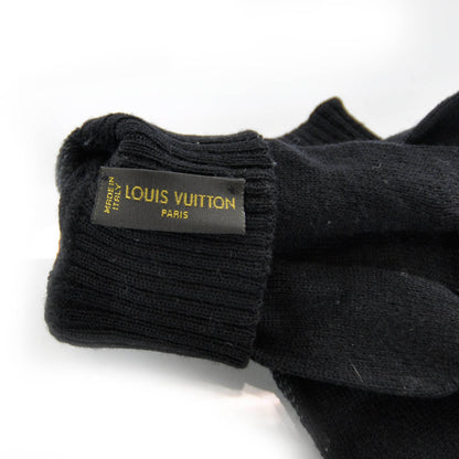 Louis Vuitton Wool Petit Damier Gloves Black 3 of 3
