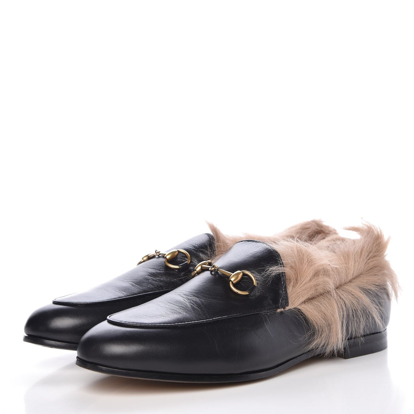 Malaga Kid Fur Womens Jordaan Loafers 38.5 Black Natural
