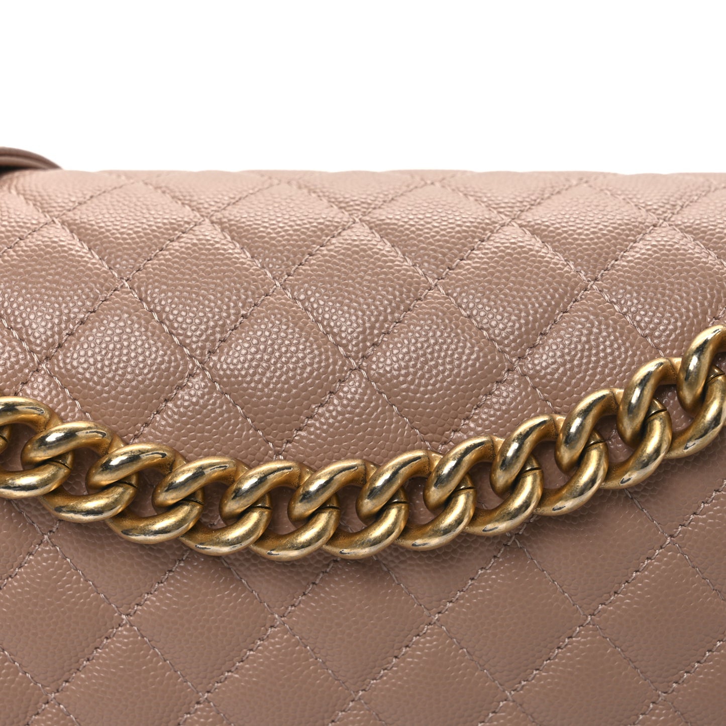 Caviar Quilted New Medium Boy Flap Beige