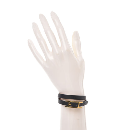 Hermes Chamonix Behapi Double Tour Bracelet XS Black Gold 2 of 6