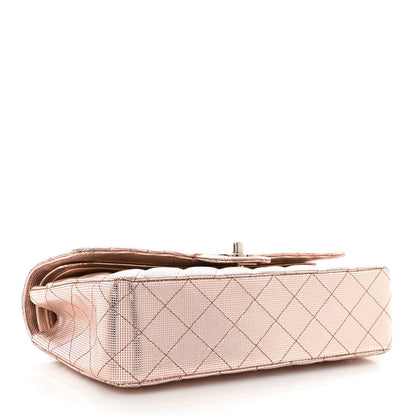 Chanel Metallic Calfskin Pixel Effect Medium Double Flap Pinky Gold 4 of 12