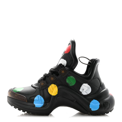Louis Vuitton X YK Calfskin Patent Monogram Archlight Sneakers 37 Black 1 of 9