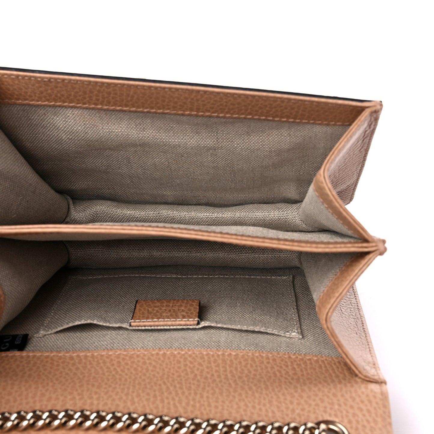 Dollar Calfskin Small Interlocking G Shoulder Bag Camelia
