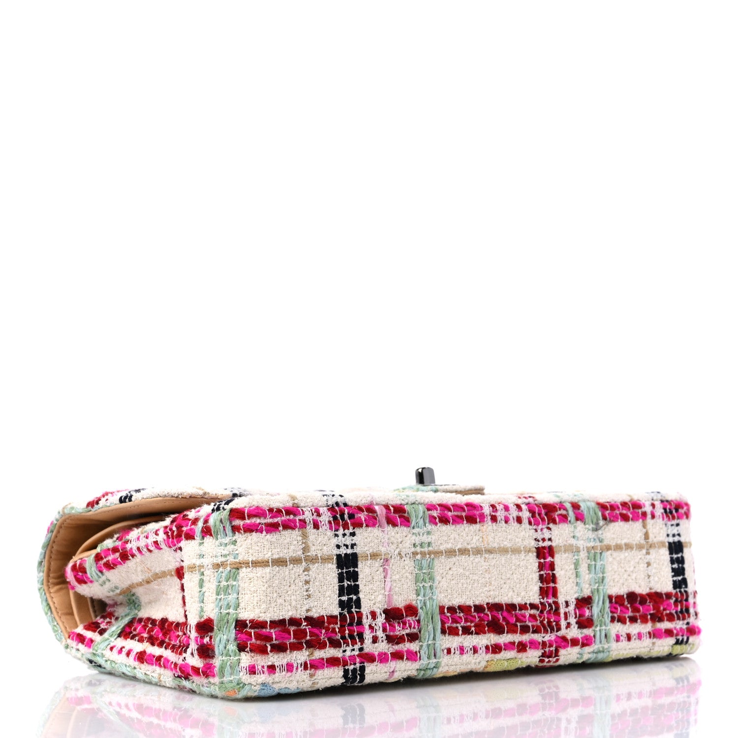 Chanel Tweed Quilted Medium Double Flap Beige Pink 4 of 11
