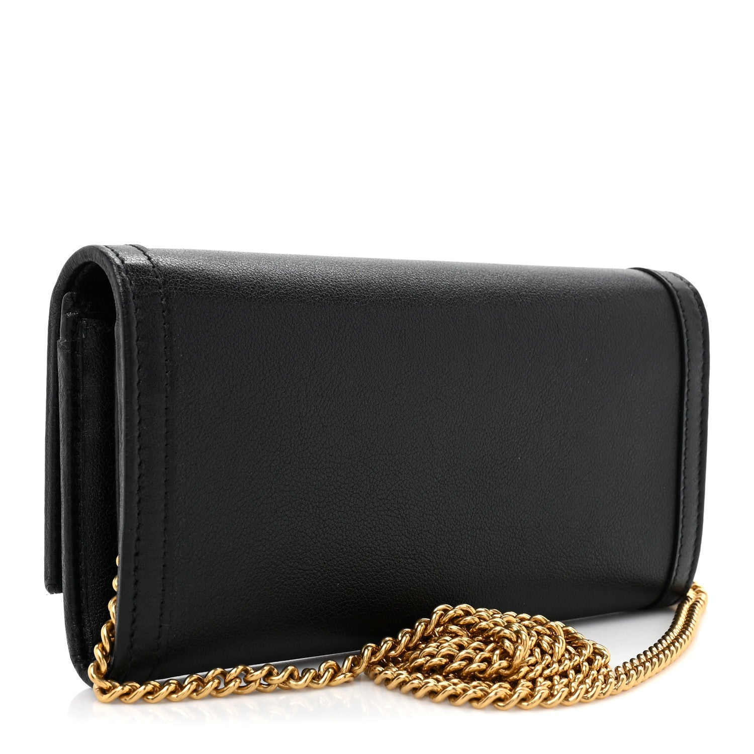 Gucci Wonka Grain Calfskin Diana Chain Wallet Black 3 of 12