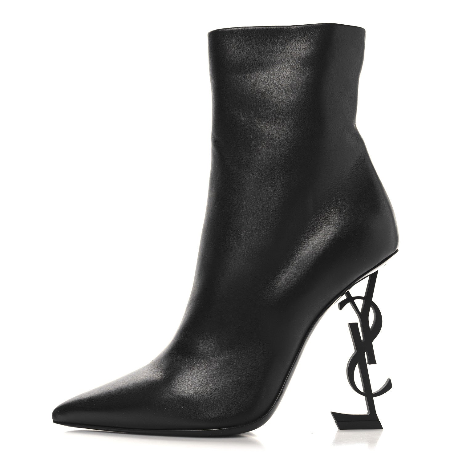 Saint Laurent Calfskin Opyum Ankle Boots 39 Black 1 of 7