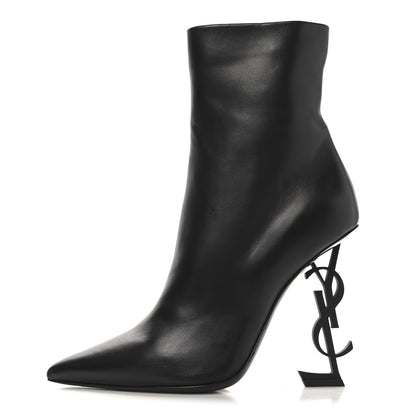 Saint Laurent Calfskin Opyum Ankle Boots 39 Black 1 of 7