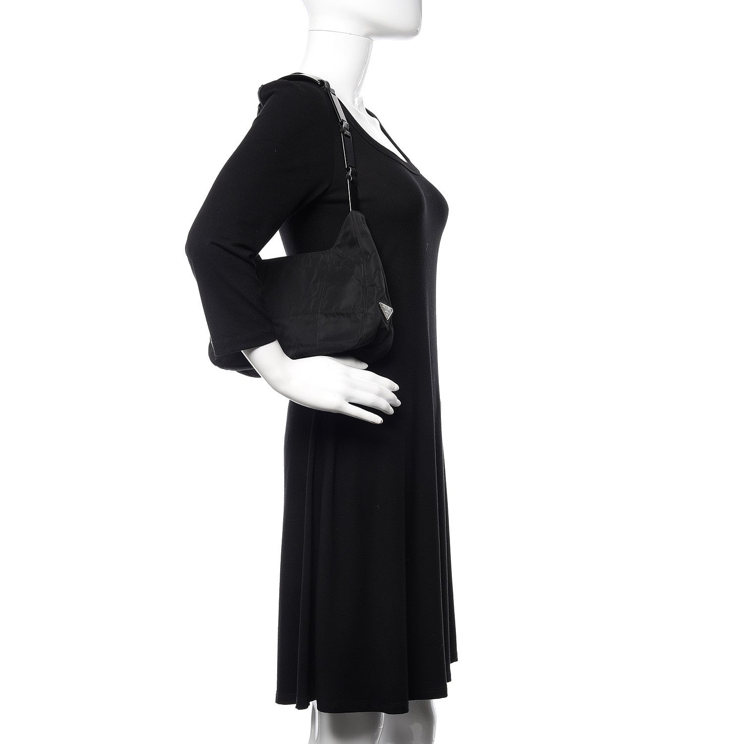 Prada Tessuto Nylon Shoulder Bag Black 2 of 10