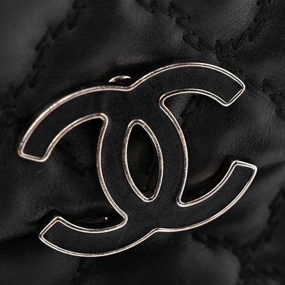 Chanel Calfskin Quilted Double Stitch Hamptons Clutch with Chain Black 11 of 11