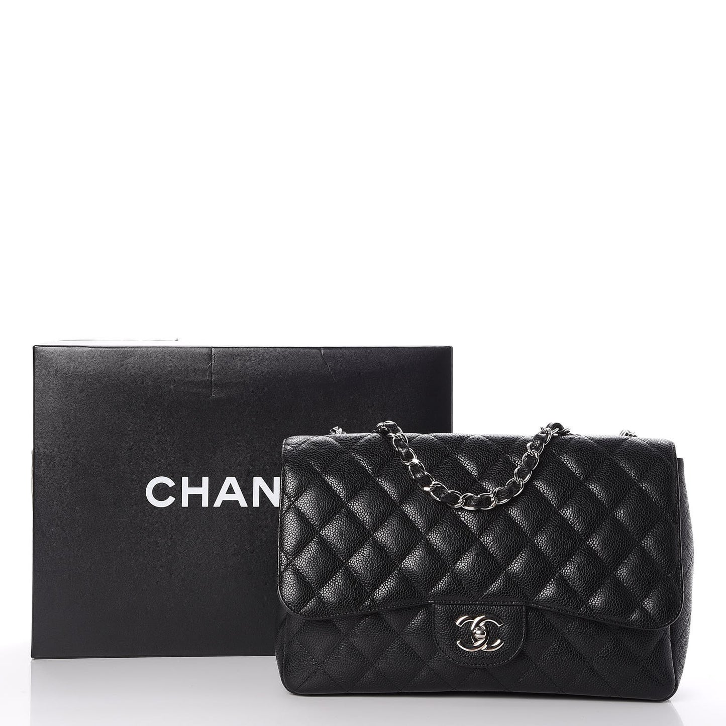 Caviar Quilted Jumbo Single Flap Black