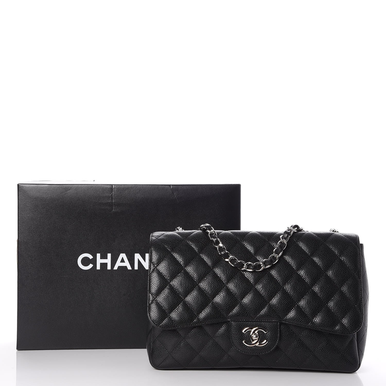 Chanel Caviar Quilted Jumbo Single Flap Black 7 of 8