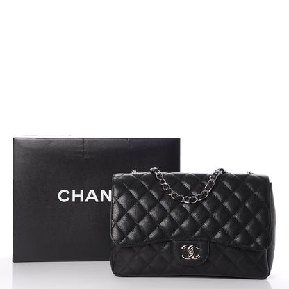 Chanel Caviar Quilted Jumbo Single Flap Black 7 of 8