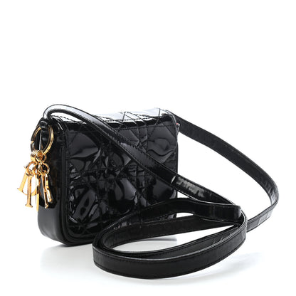 Christian Dior Patent Cannage Mini Crossbody Pouch Black 3 of 10