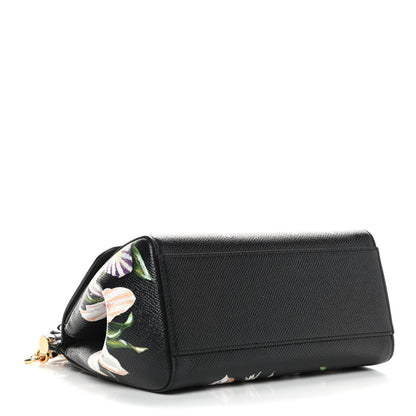 Dolce & Gabbana Dauphine Floral Print Small Miss Sicily Satchel Black Multicolor 3 of 4
