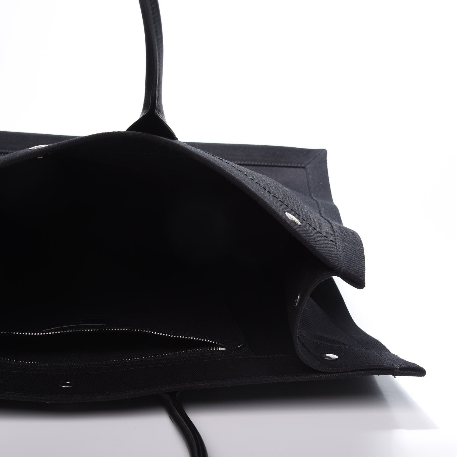 Saint Laurent Linen Calfskin Rive Gauche Tote Black 4 of 10