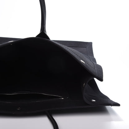 Saint Laurent Linen Calfskin Rive Gauche Tote Black 4 of 10